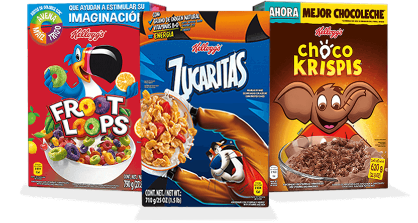 Caja de cereales de Froot Loops®, Zucaritas® y Choco Krispis®